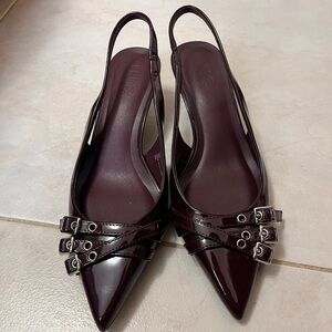INC International Concepts Burgundy Slingback Heels